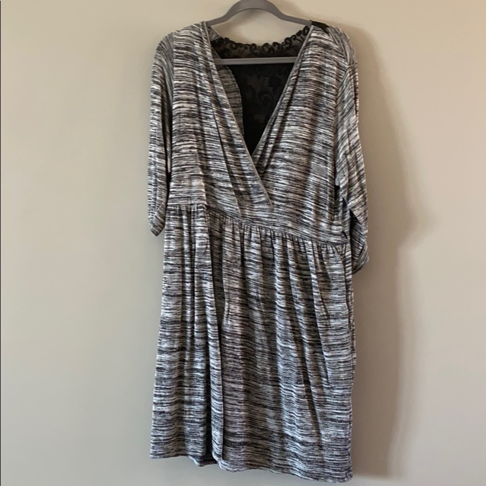 Grey lace back dress